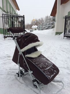 Санки-коляска Pikate Снеговик