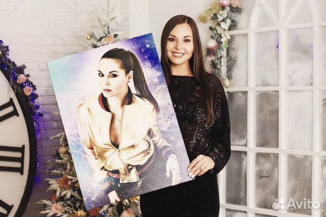Портрет по фото на холсте на день рождения