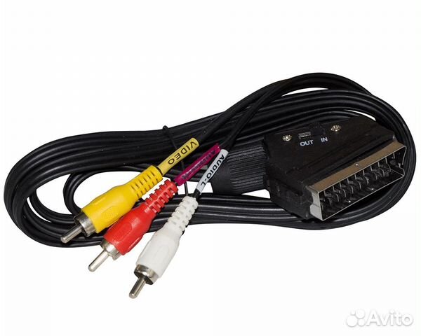 Кабель scart-3RCA 1,5м с переключателем Selenga