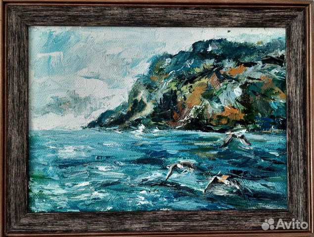 Морской пейзаж. Масло, холст, багет