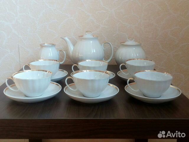 Сервиз чайный дулёво «золотая лента»