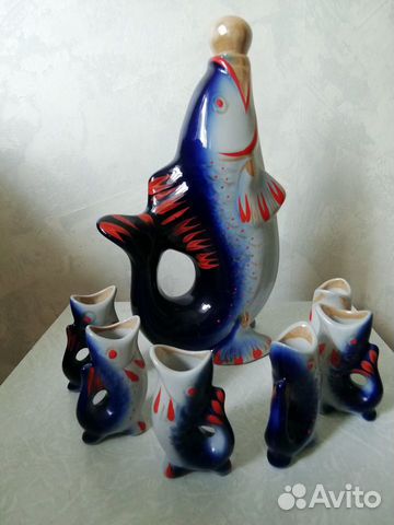 Набор для напитков «Рыба» (штоф и шесть стопок)