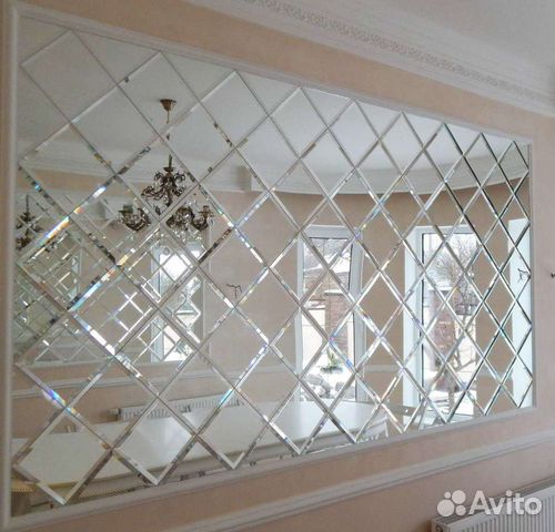 Зеркальное панно с фацетом любой формы