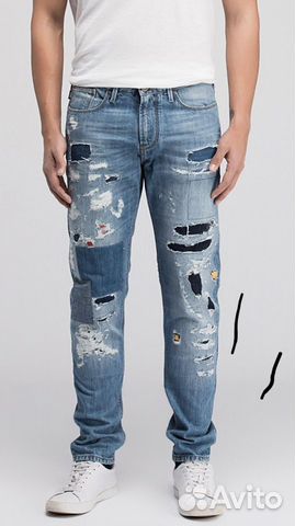 Limited Armani Jeans Distressed Patchwork