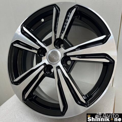 Литые диски R15 4/100 кик кс777 Solaris Алмаз Чёрн