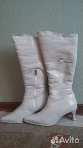 Кожаные зимние сапоги