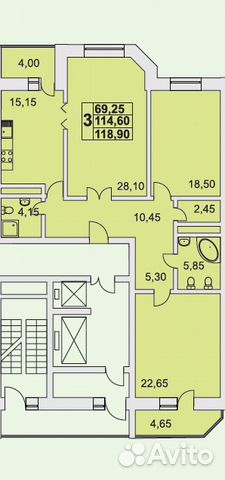 3-к квартира, 118 м², 9/15 эт. 3-к квартира, 118 м², 9/15 эт.