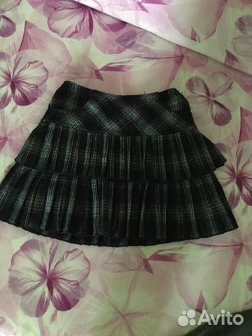 Тёплая школьная юбка в клетку