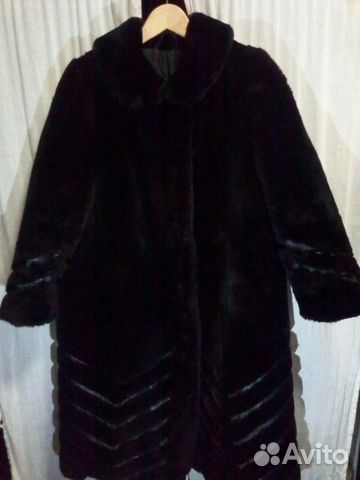 Шуба мутон с кожаными вставками р. 48-50 XL б/у Шуба мутон с кожаными вставками р. 48-50 XL б/у