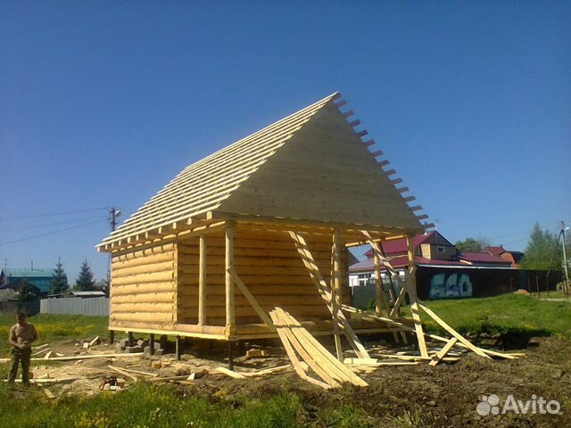 Сруб 4х6 с террасой 2 метра крыша мансардная Сруб 4х6 с террасой 2 метра крыша мансардная