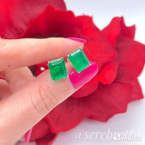 Кольцо с зелёным цирконом (серебро)