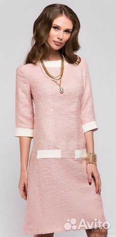 Розовое платье 1001 dress в стиле Шанель