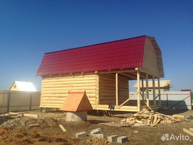 Сруб дома с установкой