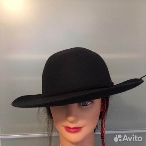 Шляпа синяя шерсть