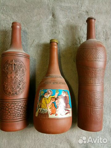 Глиняная бутылка для вина