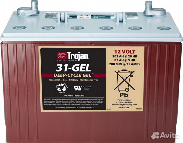 Аккумулятор гелевый Trojan 31-GEL (12В 102 Ач)
