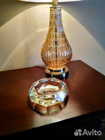 Пепельница хрусталь времён СССР,цвет жёлтый топаз