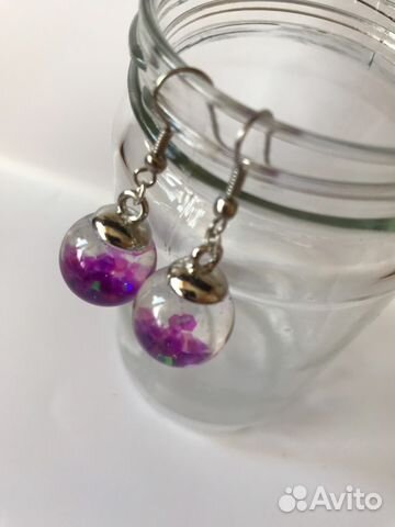 Серьги сферы блёстки Серьги сферы блёстки