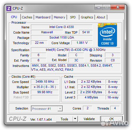 AsRock H81M-HDS + Intel i3 4330