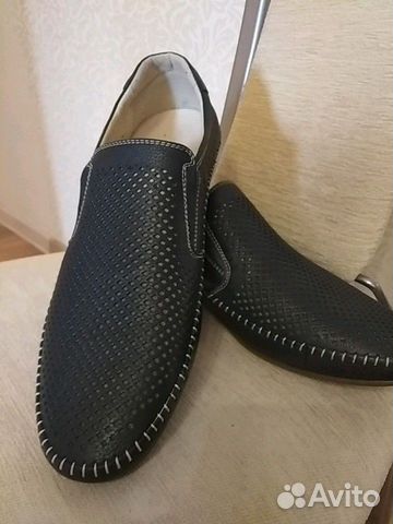 Туфли новые мокасины сетка кожа 27см стелька
