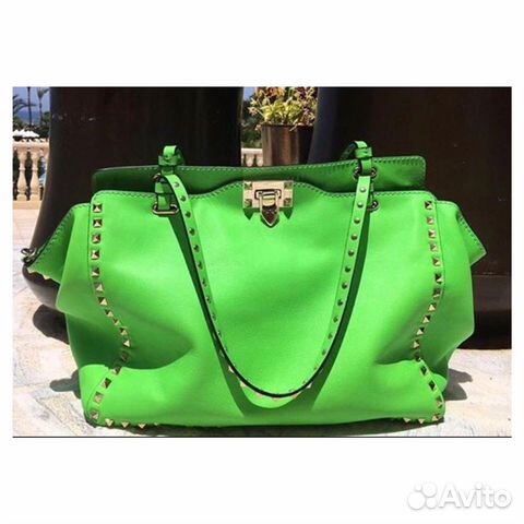 Сумка шоппер зелёная Valentino