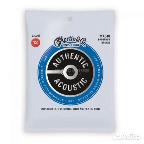 Струны для гитары 12-54 Martin MA540 Phosphor