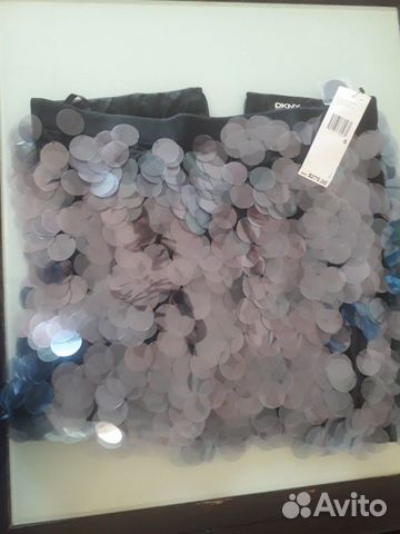 Юбка шелковая с пайетками dkny