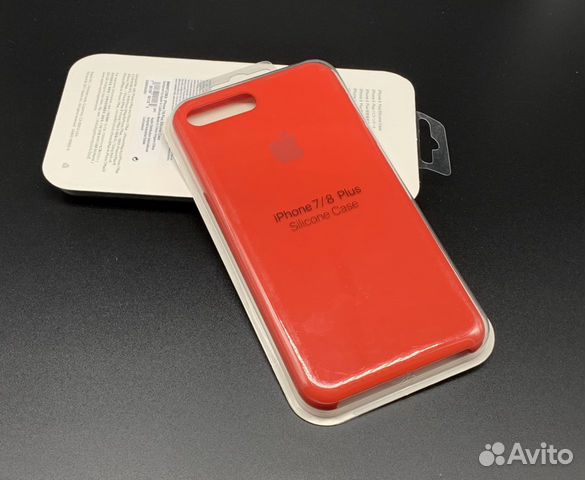 iPhone 7 8 Plus Красный Силикон кейс с бархатом Re