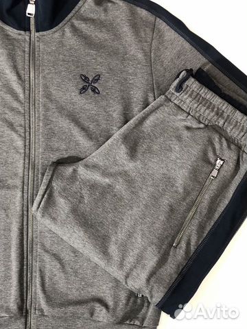 Brioni спортивный костюм с вышивкой серый