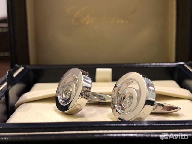 Запонки Chopard белое золото оригинал Запонки Chopard белое золото оригинал