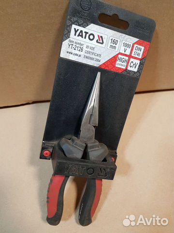 Утконосы 160 мм, 1000V, прямые, CrV, Yato Утконосы 160 мм, 1000V, прямые, CrV, Yato