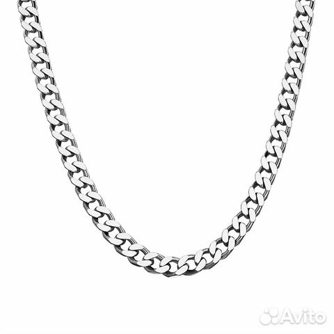 Серебряная мужская цепь, плетение Панцирь, родиров
