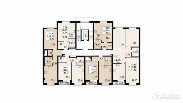 3-к квартира, 94.5 м², 3/8 эт.