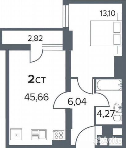 2-к квартира, 45.5 м², 18/25 эт. 2-к квартира, 45.5 м², 18/25 эт.