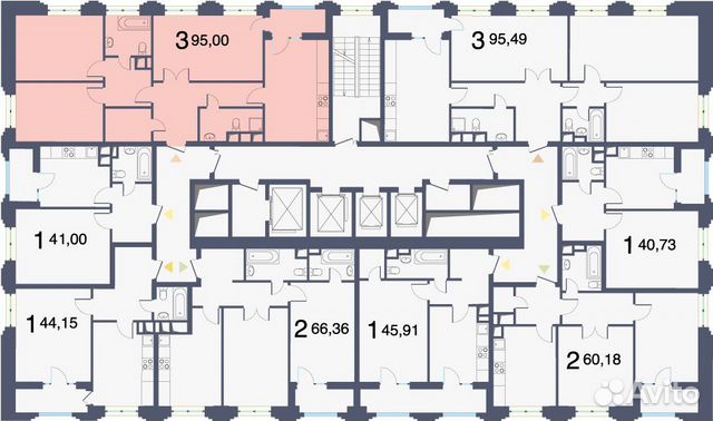 3-к квартира, 95 м², 12/24 эт. 3-к квартира, 95 м², 12/24 эт.
