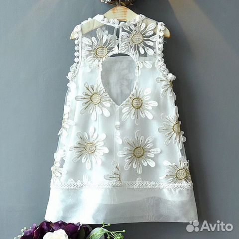 Нарядное платье с ромашками 3,4,5,6,7лет Нарядное платье с ромашками 3,4,5,6,7лет