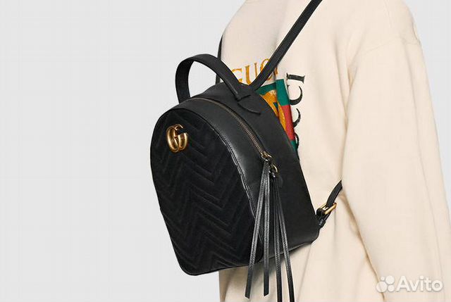 Gucci GG Marmont Гуччи Рюкзак Черный Кожа Гучи