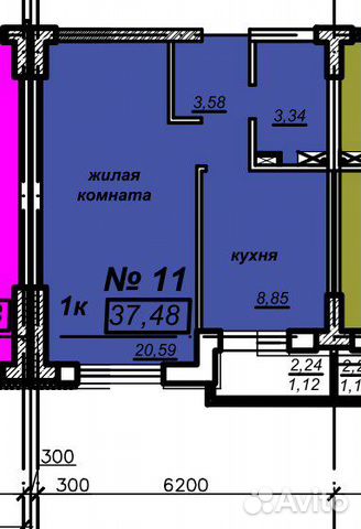 1-к квартира, 37.5 м², 11/22 эт. 1-к квартира, 37.5 м², 11/22 эт.