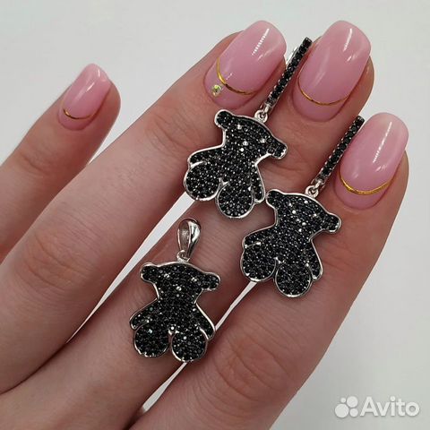 Серебряные серьги подвеска Tous Серебряные серьги подвеска Tous