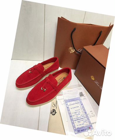 Лоферы красные Loro Piana Лоферы красные Loro Piana