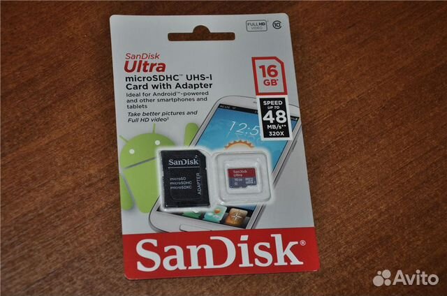 SanDisk Ultra 16gb microSD (новая)