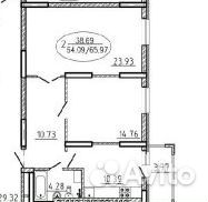 2-к квартира, 66 м², 17/17 эт.