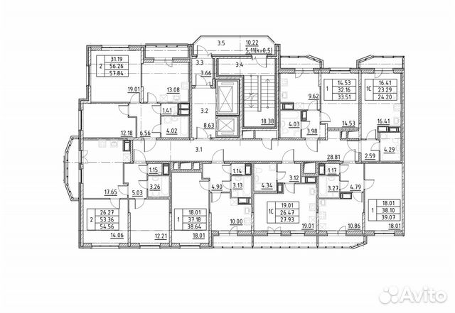 1-к квартира, 41.3 м², 15/19 эт.
