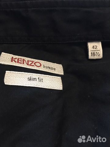 100 хлопок Чёрная Рубашка Kenzo