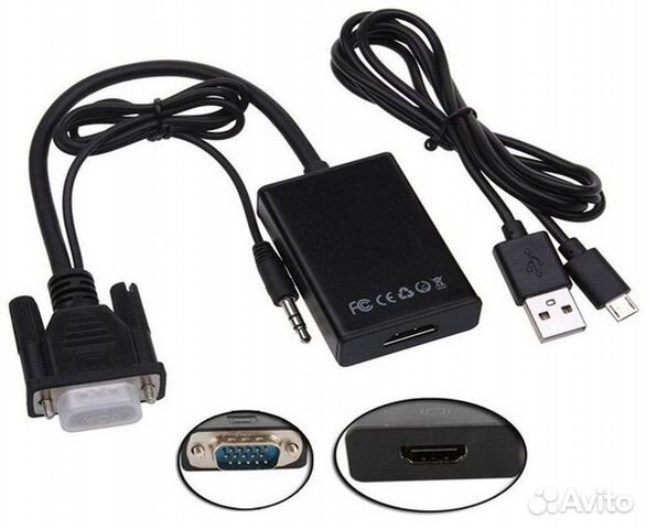 VGA-hdmi конвертер + аудио (3,5 jack) от USB