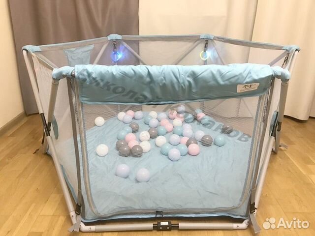 Складной манеж голубой Складной манеж голубой