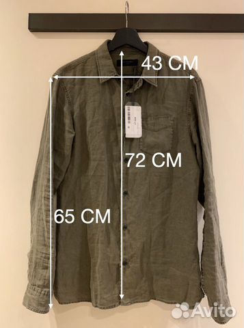Новая льняная рубашка allsaints хаки XS Новая льняная рубашка allsaints хаки XS