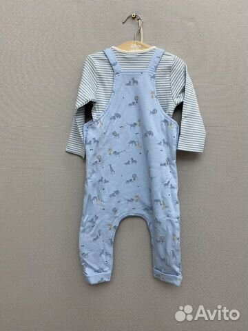 Комплект Next новый 74 см, голубой комбинезон Комплект Next новый 74 см, голубой комбинезон
