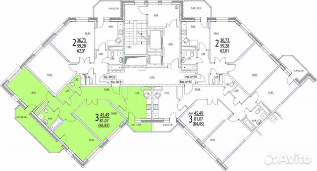 3-к квартира, 87 м², 9/12 эт.