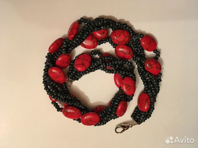 Бусы из чешского бисера и пресс. коралла 41 см